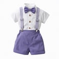 thumbnail image 2 of HCNTES Toddler Boy Outfit Lightweight Loose Suspender Bow Tie Set for Kid Special Occasion, 2 of 7