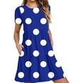 thumbnail image 3 of Sentmoon Robe Femme avec Poches Manches Courtes Col Rond Robe T-Shirt 2026 Été Coupe Régulière Extensible Formelle Printemps Robe d'Invitée de Mariage pour le Travail et la Fin de Semaine Bleu P, 3 of 7