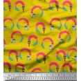 thumbnail image 1 of Soimoi Yellow Cotton Voile Fabric Paint Brush Abstract Printed Craft Fabric by the Yard 56 Inch Wide, 1 of 1