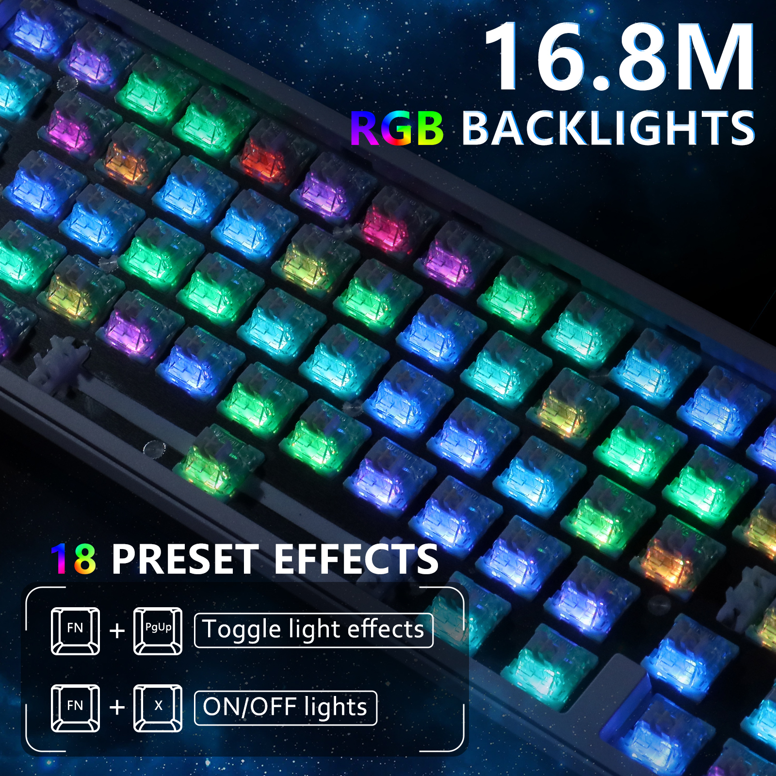 ATTACK SHARK X65 HE Rapid Trigger Keyboard, 0.01mm RT Accuracy, 8Khz 60% Wired Magnetic Switch Gaming Keyboard with 8Khz Coiled Cable, Adjustable Actuation, Snap Tap, for PC/Mac, White