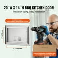 thumbnail image 2 of KFFKFF 20x14 Inch Kitchen BBQ Island Access Stainless Steel Door Outdoor Door, 2 of 9