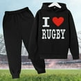 thumbnail image 3 of Youmylove Kids Football Letter Printed Hoodies Pants Hooded Children Casual 2PCS Fashion American Football Fans Sports Gift Rugby Player Sports Retro Pullover Baby Playwear, 3 of 3
