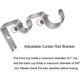 thumbnail image 3 of soportes para barra de cortina, ajustables, de metal resistente, con tornillos para cortinas de ventana (negro), 3 of 5