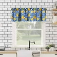 thumbnail image 4 of Italy Blue Tile Lemon Window Valance Curtains, Italian Navy Blue Burlap Watercolor Lemon Summer Fruit Window Valances for Farmhouse Kitchen Living Dinning Room Café Décor 54x18inch, 4 of 6