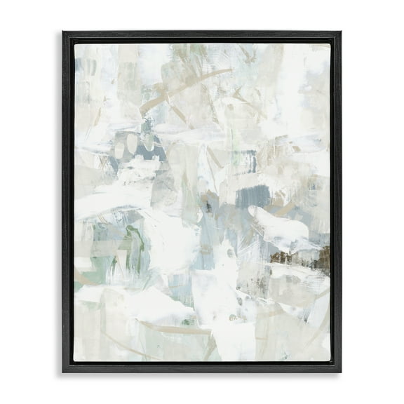 Stupell Industries Subtle Abstracted Pattern Abstract Painting Black Floater Framed Canvas Art Print Wall Art, 17 x 21