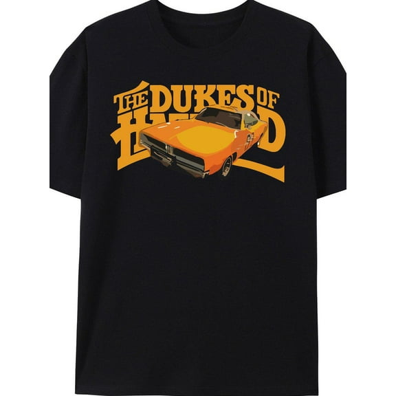 T-Shirt Vintage Car Graphic The Duke of Hazzard Print Breathable, Round Neck, Short Sleeve Casual Fit Multi-Size S-XXXL All-Season Comfort Black with Bold Yellow Lettering Ideal for Casual Attire