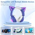 thumbnail image 4 of Auriculares inalámbricos e inalámbricos con cable para niños, orejas de gato E-Greetshopping, 4 of 9