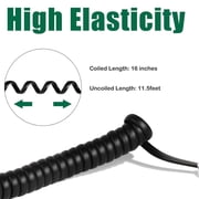 2 Pack Comtrue Telephone Cord, Phone Cord,Handset Cord,, Universally Compatible(Black,+white)