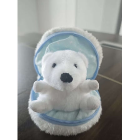 Ninido Zip Up Surprise Egg Polar Bear Snowball Stuffed Animal 6 Inch