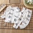 thumbnail image 2 of CAUYDY Kids Boy Sleepers Clothing for Child 5-7T 8-10Y Long Sleeve Shirt Elastic Pants 2 Piece Cute Set Boys Pjs Fall Winter Sizes 5-6 Years,Grey, 2 of 5