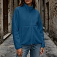 thumbnail image 6 of XRoczxe Women's Full Zip Sherpa Fleece Jacket, Soft Warm Teddy Coat with Zipper Pockets, Casual Stand Collar Winter Pullover for Daily Wear & Travel, 6 of 8