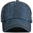 thumbnail image 5 of Vintage Distressed Jean Hat, Light Acid Washed Denim, Adjustable Clip for Universal Fit, 5 of 5
