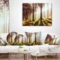 thumbnail image 3 of Designart Early Morning Shadows of Forest - Forest Throw Pillow - 18x18, 3 of 4