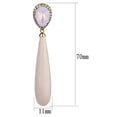 thumbnail image 2 of Women's Stainless Steel IP Gold Top Grade Crystal Pink Light Rose Earrings, 2 of 2