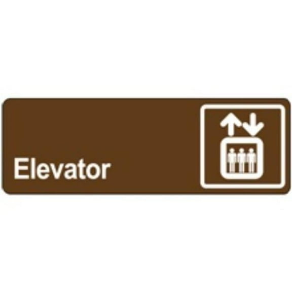 Partners Brand SN513 Elevator Door Sign, Brown