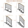 thumbnail image 4 of Matte Black Outdoor 3 Level Iron Handrail, Suitable for Gardens, Residential Buildings, Commercial Office Buildings, Hotels, 4 of 13