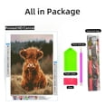 thumbnail image 2 of DIY 5D Diamond Art Brown Highland Cow Head Paint with Full Drill Round Diamond Gems Painting by Number Kits for Adults Art Craft Home Wall Decor 15.8x19.8in, 2 of 8