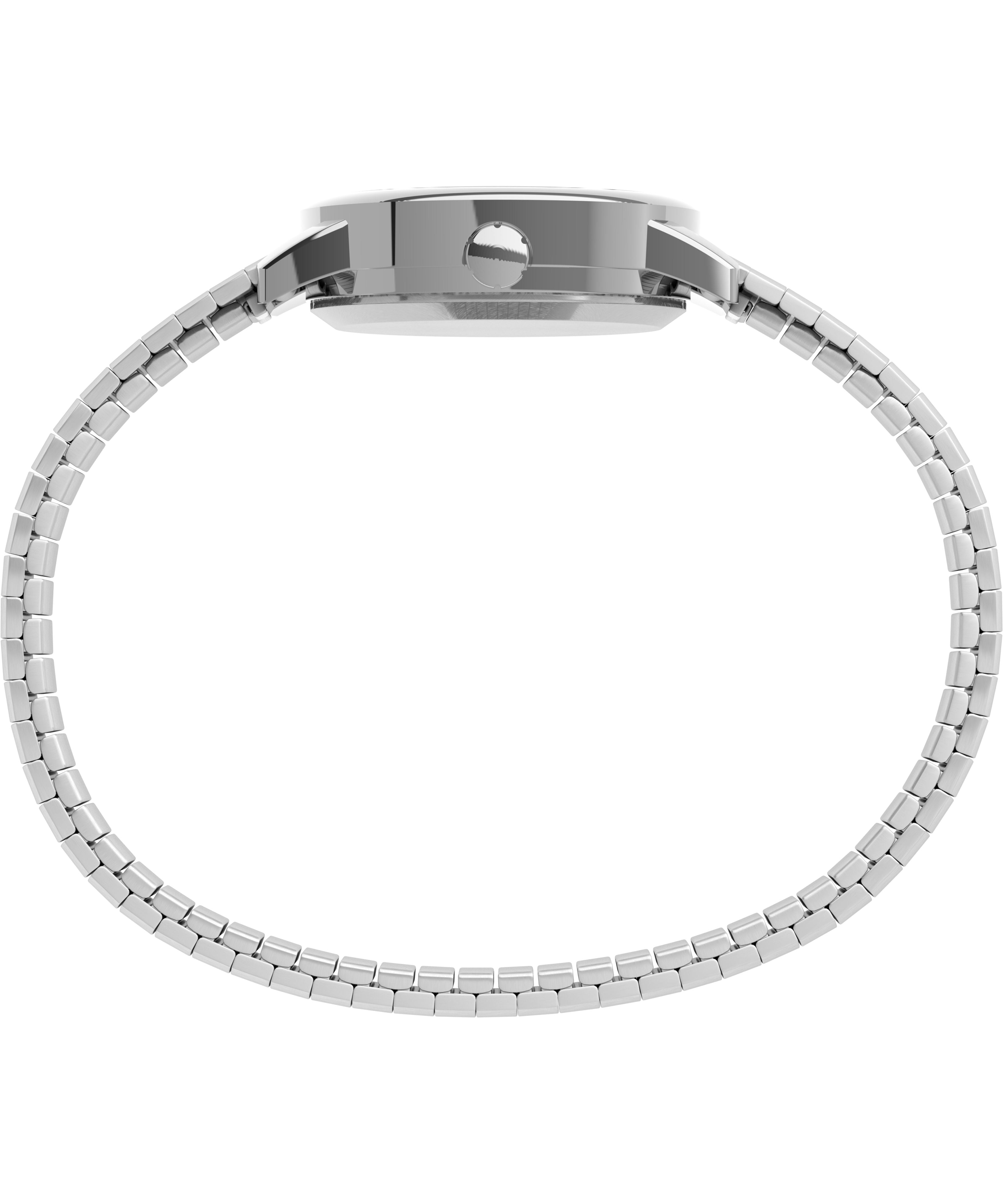 Timex Women's Easy Reader Date Silver/White 25mm Casual Watch, Tapered Expansion Band
