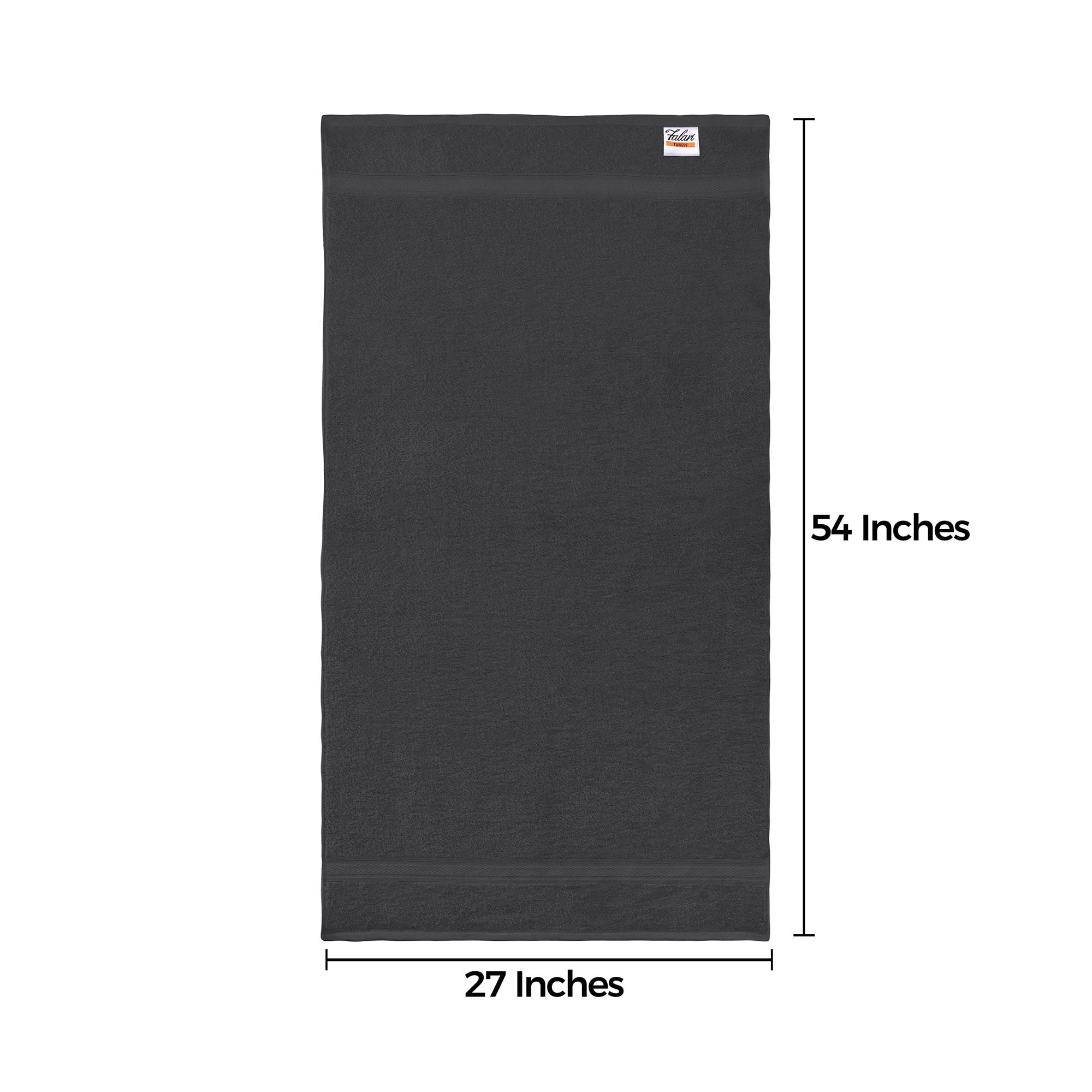 Falari Premium Bath Towel Set 100% Ring Spun Cotton Towels for Home Hotel Spa Extra Large 27x54 Maximum Softness and Absorbency 4-Pack Dark Gray