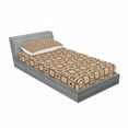 thumbnail image 3 of Modern Bedding Set with Sheet & Covers, Geometrical Pattern with Rounded Nested Squares Nostalgic Colorful Tiling Print, Printed Bedroom Decor 2 Shams, 4 Sizes, Multicolor, by Ambesonne, 3 of 3