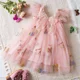 thumbnail image 3 of Ropa navideña para niños pequeños, vestidos de tul para niñas pequeñas, sin mangas, con volantes, bordado, vestido de tutú con flores, vestido de cumpleaños de princesa, 3 of 5