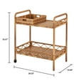 Better Homes & Gardens Willow Sage Steel Wicker Bar Cart, Brown
