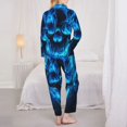 2 Piece Womens Pajama Sets Blue flame cool skull Soft Sleepwear Comfy