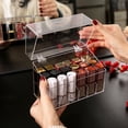 thumbnail image 6 of Jubilant  Cosmetic Display Case Lipstick Organizer Box Transparent Lipstick Storage Box Organizer with 18 Compartments Dustproof Makeup Storage for Lipstick, 6 of 8