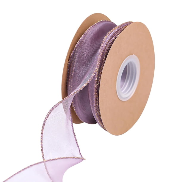 Cinta con alambre para árbol de Navidad, guirnaldas, puerta principal, adorno festivo Violeta