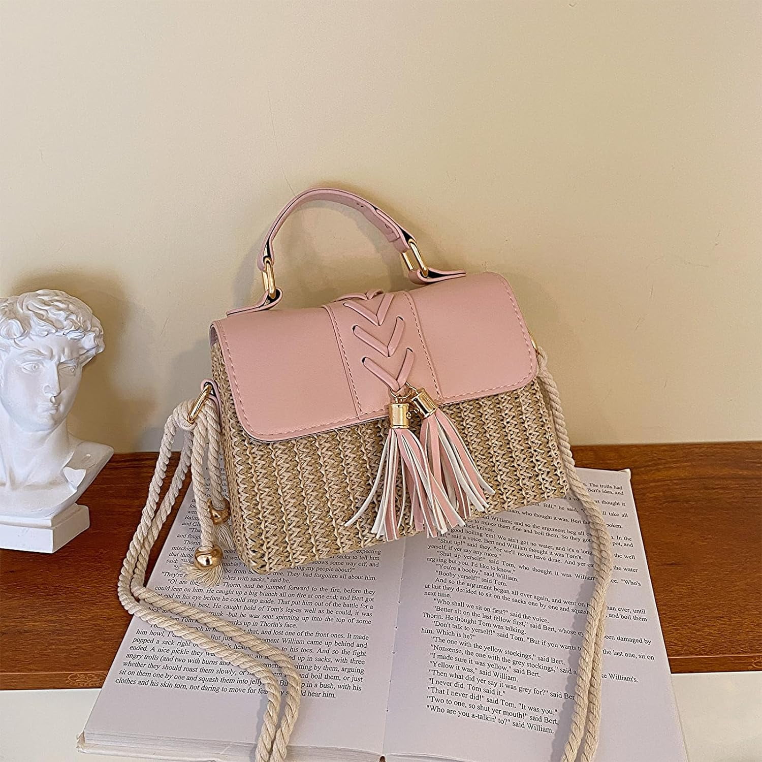 Straw Crossbody Bags for Women, Summer Straw Purses and Handbags Shoulder Clutch Bag for Vacation