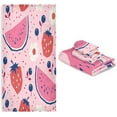thumbnail image 7 of SKYSONIC 3 Pack Towel Watercolor Watermelon Strawberry (2) Cotton Bath Towel Set (1 Bath Towel, 1 Hand Towel, 1 Washcloth) for Bathroom, Super Soft and Quick Dry Towels, 7 of 7