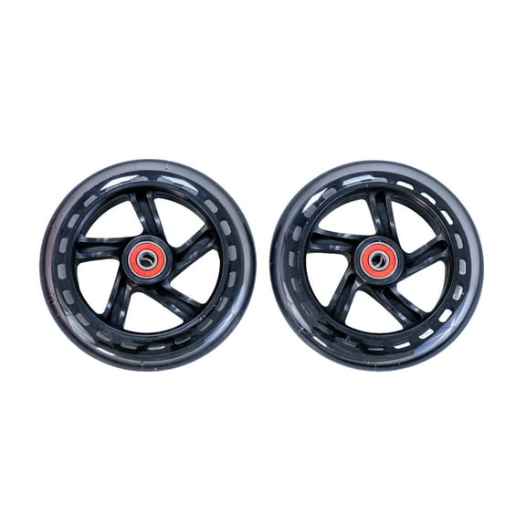 AlveyTech 125 mm Wheels for the Razor A3 Kick Scooter, Clear Wheel Black Hub (Set of 2)