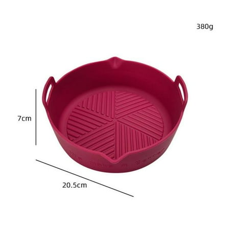 

Pot For Airfryer Reusable Air Fryer Baking Basket Pizza Plate Fried Chicken Grill Pot Silicone Pad Kitchen Accessories