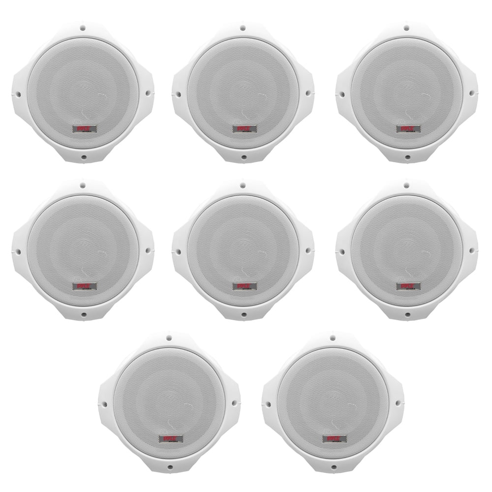Lot of (8) Pyle Dual Marine Wakeboard Water Resistant Speakers, 6.5