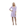 thumbnail image 3 of Women's Cross Wrap A Line Long Sleeve Dress, S, Lilac, by Ambesonne, 3 of 3