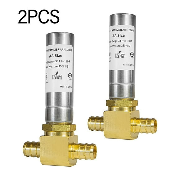 2-Pack Stainless Steel Hammer Suppressor Pex Crimp Reduces Water Pressure &Noise