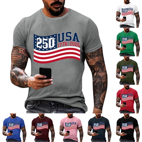 Youpwaven 250 Anniversary USA Shirt, Men's USA 250th Anniversary Merchandise, America 250 Graphic Tee