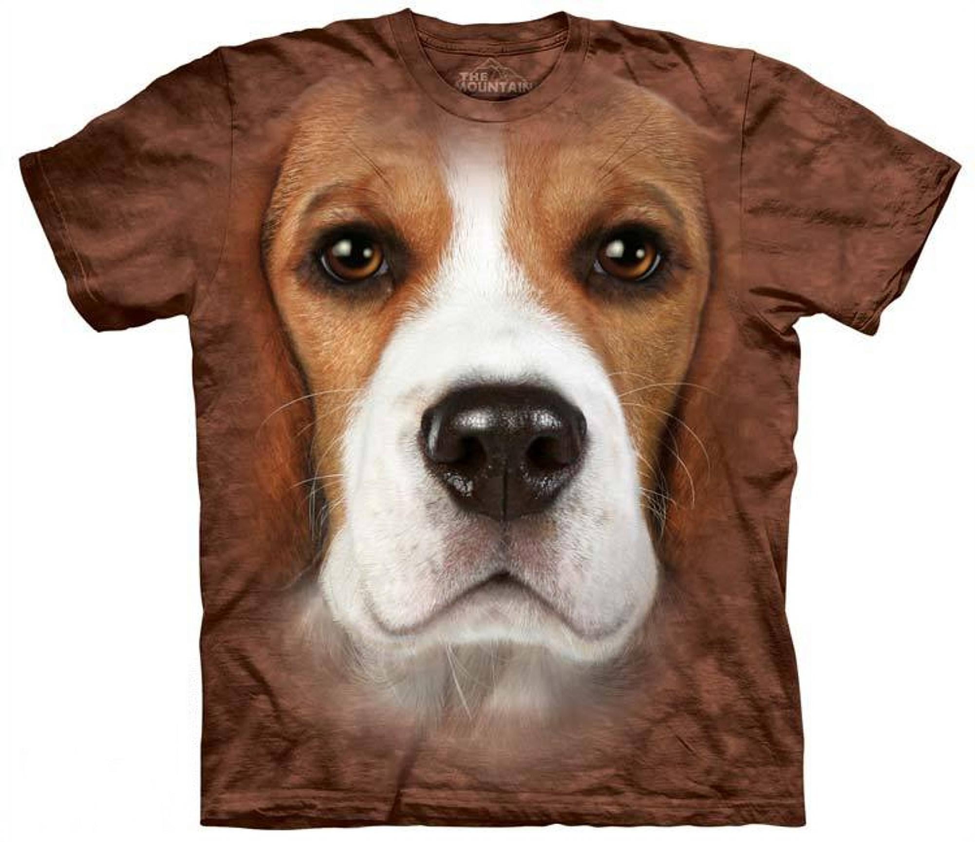Face T-Shirt Oversized Animal Dog Print Mountain 100% Adult - Walmart.com
