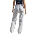 thumbnail image 5 of Blotona Women Cargo Pants Casual Solid Color Straight Wide Leg Low Waisted Baggy Jogger Workout Pants with Pockets, 5 of 6