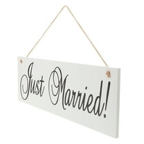 GOOHOCHY Wooden Hanging Sign JUST MARRIED for Wedding Ceremonies and Decorations 40 x 14 x 0.9cm
