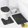thumbnail image 4 of Black White Wildflowers 4 Pcs Shower Curtain Sets Rug Toilet Lid Cover And Non-Slip U Shape Mat Black And White Herb Plants Waterproof Shower Curtain for Bathroom Decor Set, 4 of 8