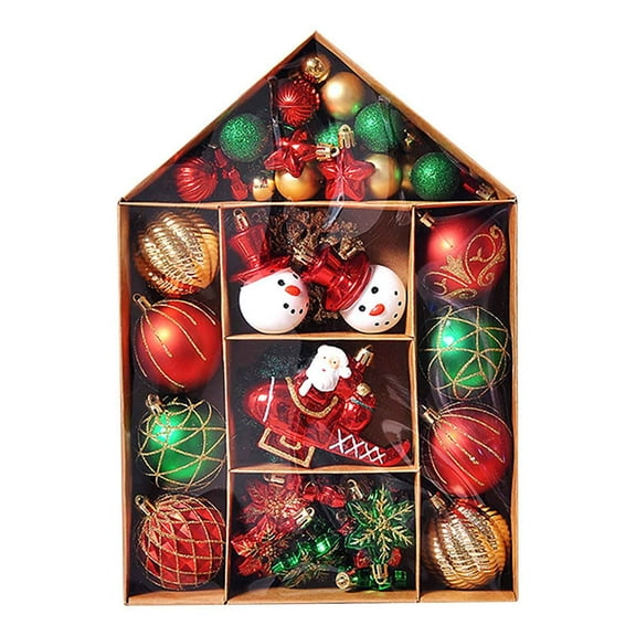 Fridja Christmas Ornaments 70 Pieces of Assorted Shatterproof Christmas Ball Ornaments Set Seasonal Decorative Hanging Ornament Set Holiday Xmas Tree Decorations