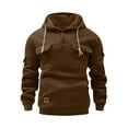 thumbnail image 2 of Kctiaxy Men Hoodies Casual Fleece Hoodies PulLover Sweatshirts for Women Men Long Sleeve Solid Color Tops with Pockets, 2 of 4
