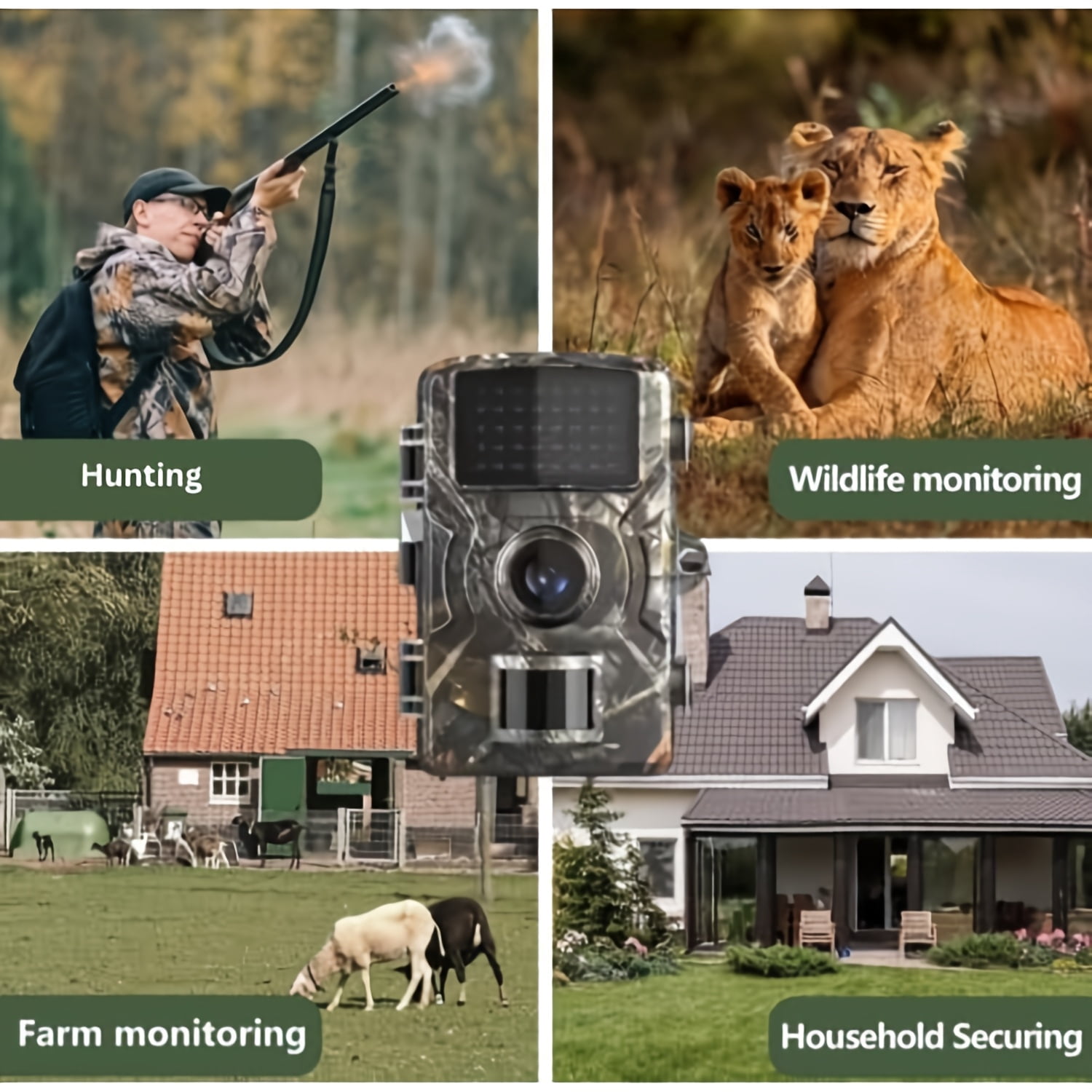 Mini Trail Camera 16MP 1080P, Night Vision Game Camera with IP66 Waterproof, Camouflage Wildlife Monitoring for Outdoor & Home Security, Great Gift