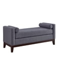 thumbnail image 7 of GZXS Modern Boucle Upholstered Bench with Pillows, 51" Bedroom Bench with Padded Seat and Solid Wood Frame for Entryway, Living Room or End of Bed, Dark Gray, 7 of 7