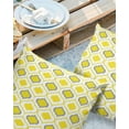 thumbnail image 2 of Pack of 2 Outdoor Pillow Covers, Yellow and Grey Moroccan Pattern Geometric Waterproof Square Throw Pillowcase Cushion Decorative Pillow Covers for Couch Patio Tent, 20x20 in, 2 of 6