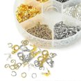 thumbnail image 3 of Jewelry Making Kits DIY Zinc Alloy Lobster Claw Clasps & 304 Stainless Steel Open Jump Rings & Brass Bead Tips Making Findings Kits 5~12x0.6~6mm 26-27, 3 of 5