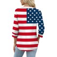 thumbnail image 5 of Ronuti Womens T-shirts 3/4 Sleeve Henley Tops for Women Ladies Premium Printed T-shirt Solid color Tops, 5 of 8