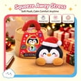 thumbnail image 3 of Christmas Penguin Dumpling Plush Toy, Black Stuffed Bao with Santa Hat, Holiday Collectible Plush with Bamboo Steamer Box, 3 of 7