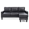 thumbnail image 4 of Glory Furniture Jenna Faux Leather Sofa Chaise in Black, 4 of 8